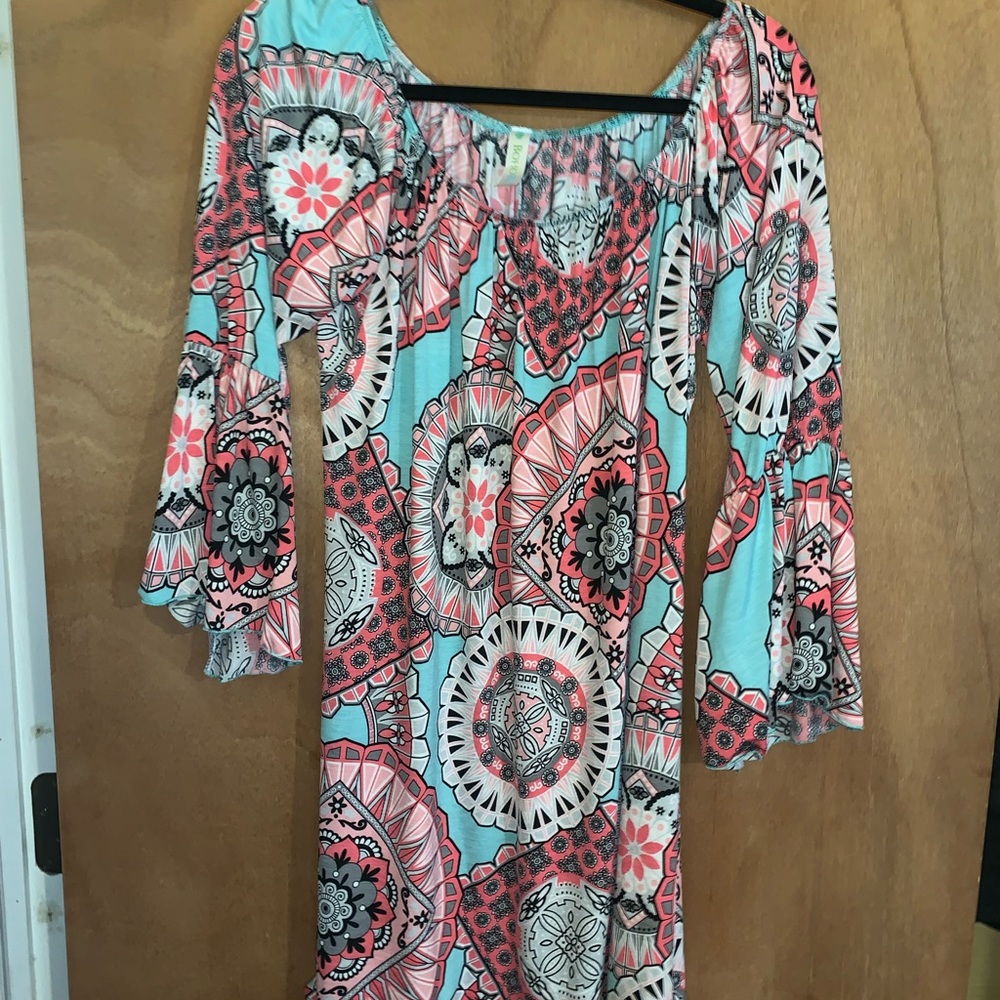 Boho blue summer dress